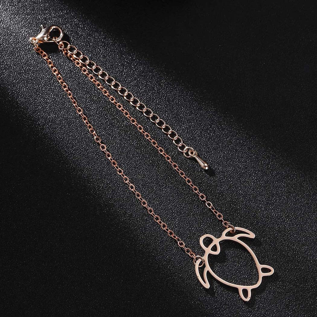 Womens Turtle Pendant Bracelet Stainless Steel Electroplated Alloy Fashion Jewelry Anniversary Keepsake Travel