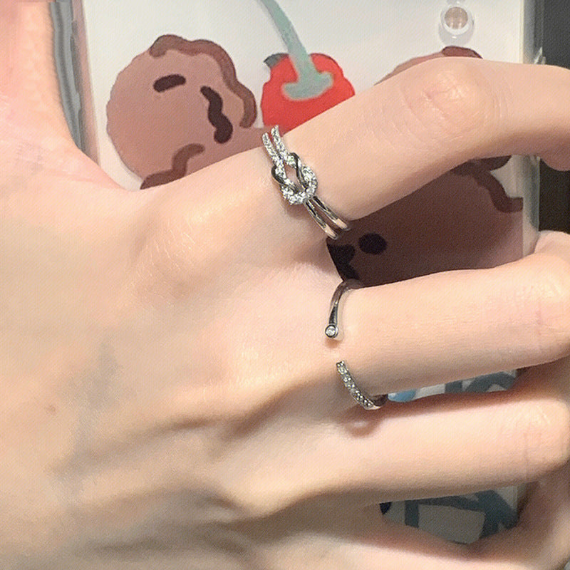 Bow Copper Ring For Women Adjustable Opening Electroplated Elegant Jewelry Accessory For Daily Wear Modern Look