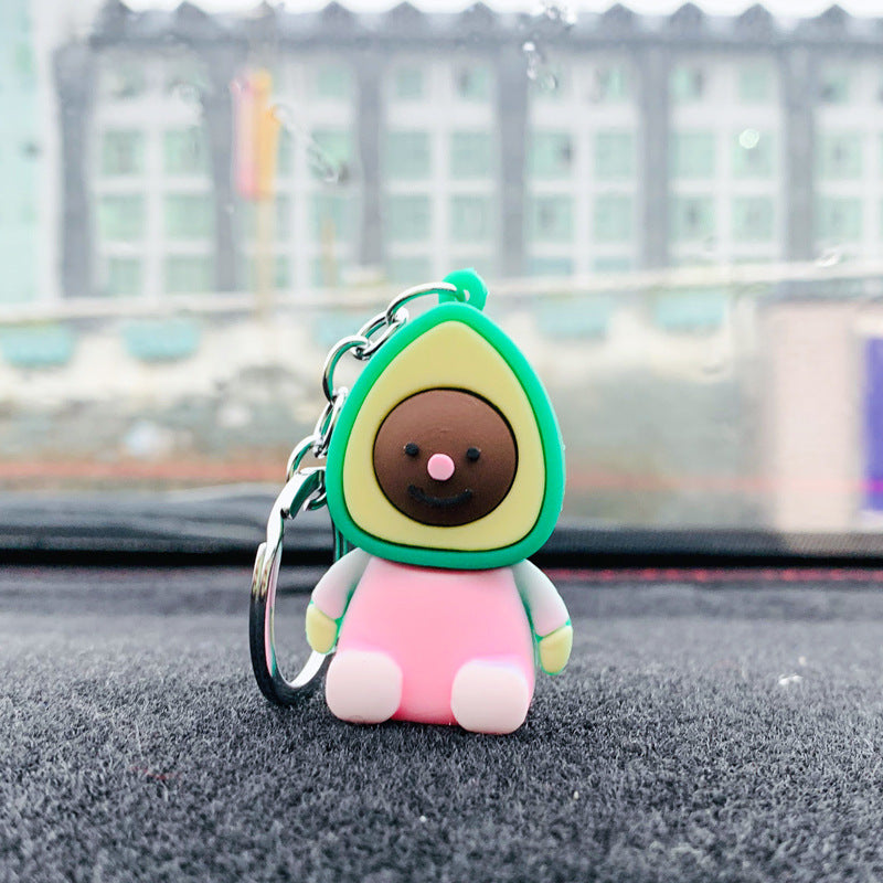 3D Cartoon Fruit Keychain Rubber Pendant Unisex Bag Charm Travel Souvenir Gifts For Keys Rubber Keychain x1 x1