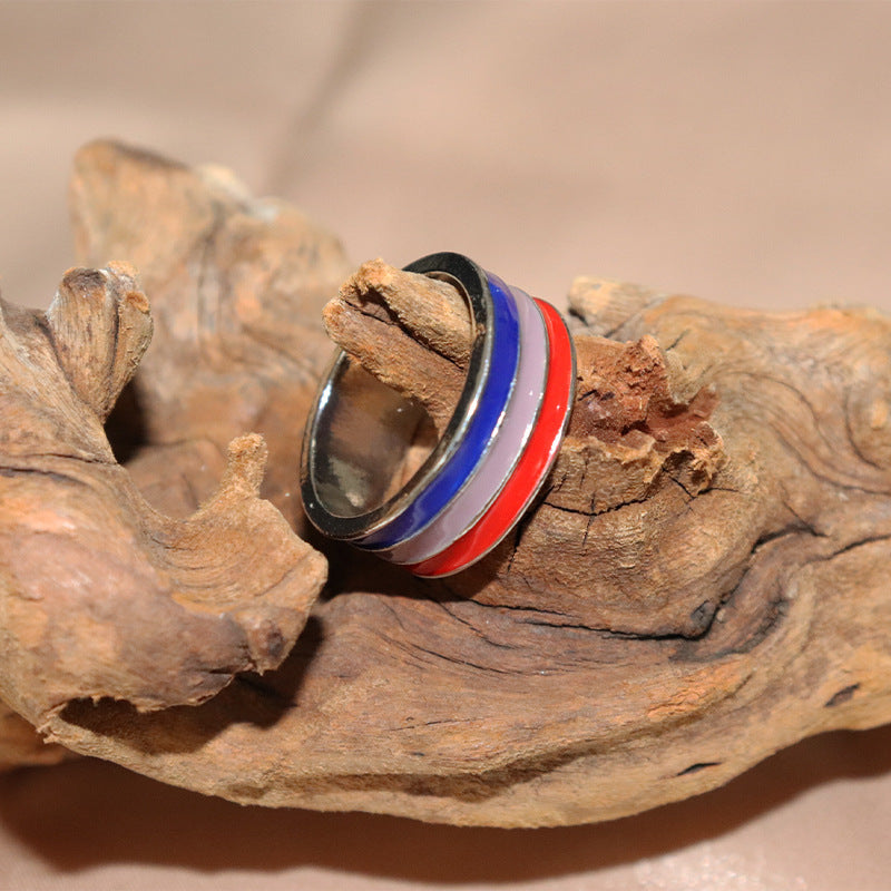 Bisexual Pride Alloy Ring LGBTQ Ally Jewelry Band for Men and Women Unisex Durable Fashion Accessory Gift Hypoallergenic