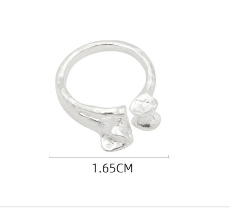 Sterling Silver Ring Geometric Retro Exaggerated Design Fashion Ring Korean Style Statement Gift Rings Forever