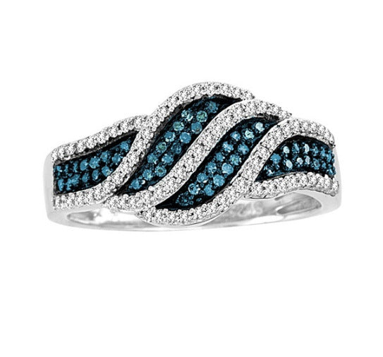 Womens Blue Zircon Leaf Ring With Diamond Accent For Wedding Engagement Anniversary Gift For Her For Gift Idea