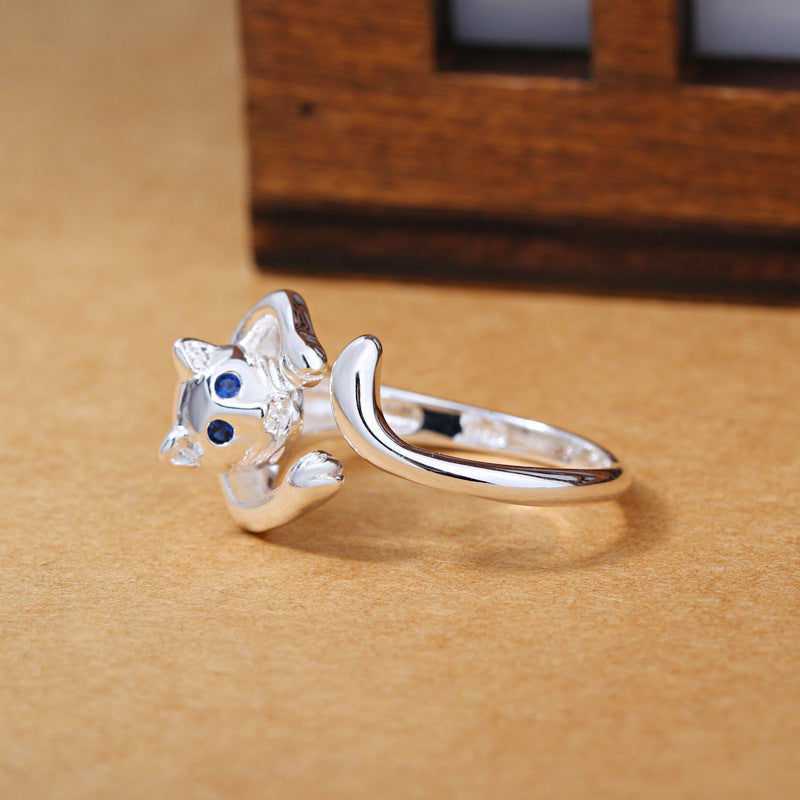 Copper Leopard Ring With Blue Eye Detailing Electroplated Fashion Ring 11mm Wide 20mm Diameter Elegant Sparkle