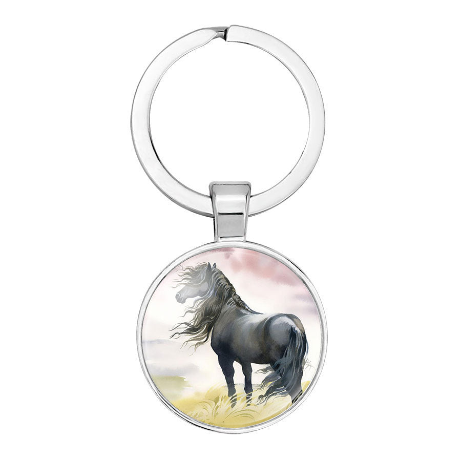 Alloy Keychain for Women and Men Exquisite Craftsmanship Durable Key Ring 25mm Glass Diameter For Everyday Use