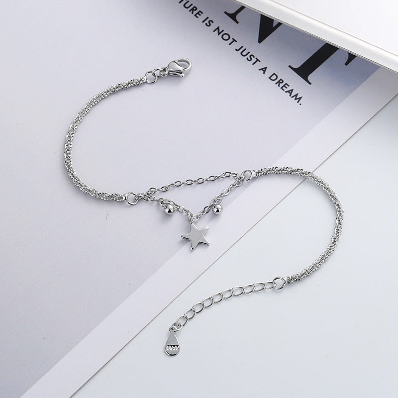 Copper Electroplated Geometric Tassel Bracelet With Gypsophila Beads For Her Gift Style Jewelry Everyday Style