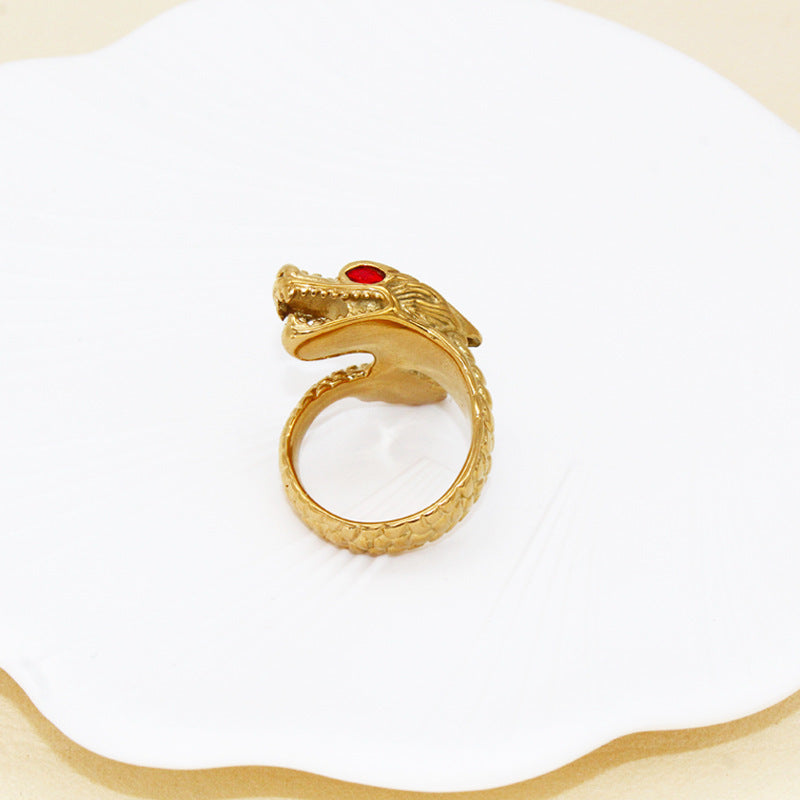 Mens Titanium Steel Ring Vintage Geometric Design Hand Jewelry Creative Band Ring For Him Daily Wear Accessory