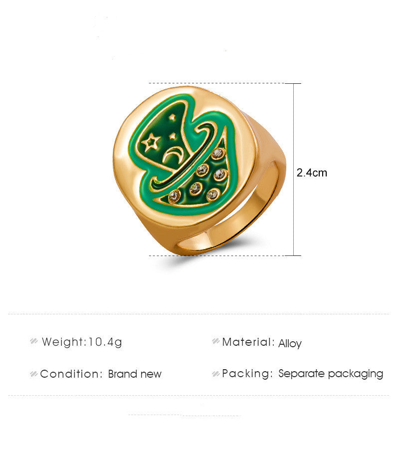 Geometric Alloy Ring For Women Dripping Mushroom Design