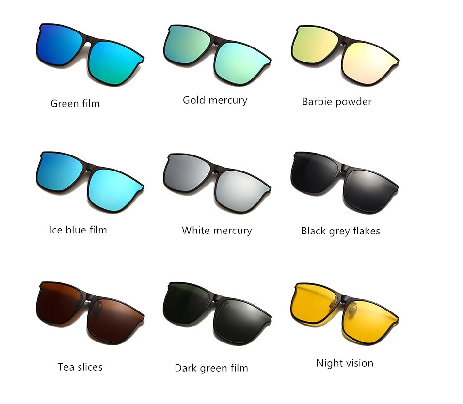 Clip On Polarized Sunglasses For Faces Lightweight UV Protection TAC Lens Durable PC Frame Fashion Personality