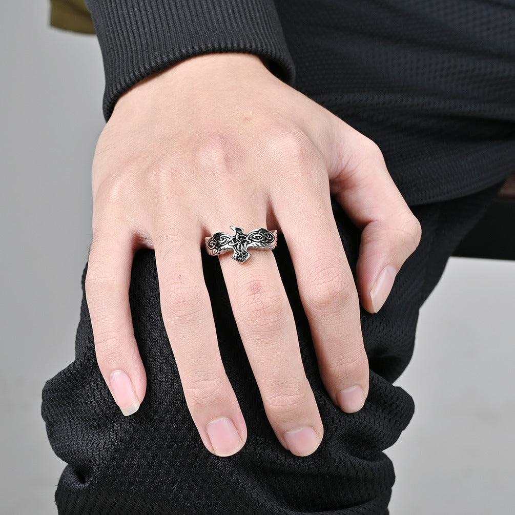 Celtic Eternal Knot Eagle Titanium Steel Ring Retro Style