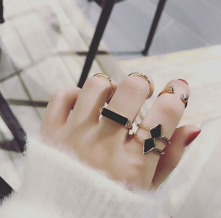 Arrow Five Piece Ring Set Fashion Alloy Jewelry For Index Finger Joint Women Wild Style Adjustable Comfort Fit