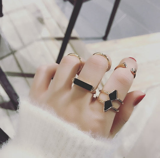 Arrow Five Piece Ring Set Fashion Alloy Jewelry For Index Finger Joint Women Wild Style Adjustable Comfort Fit