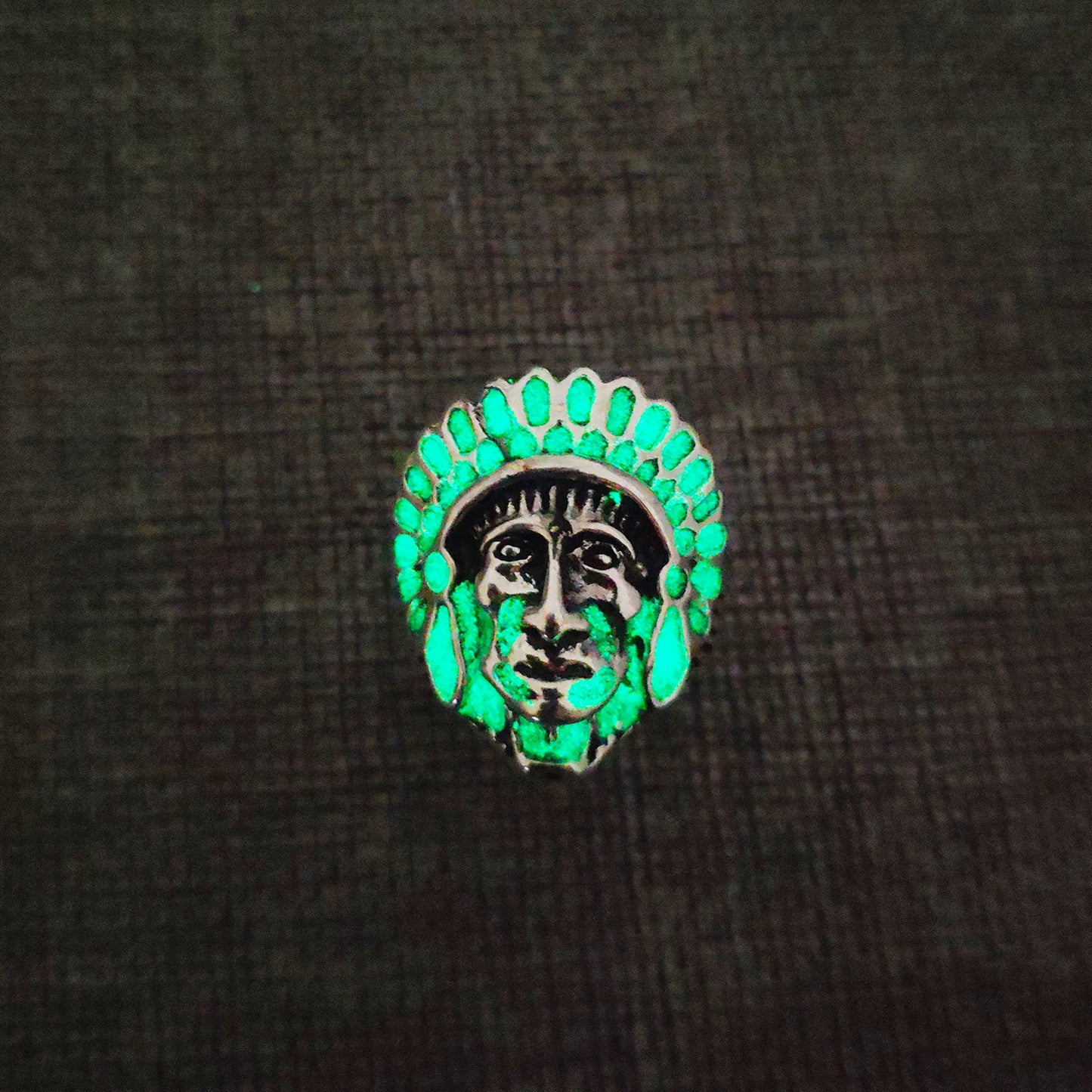 Mens Vintage Alloy Ring Geometric Indian Avatar Adjustable