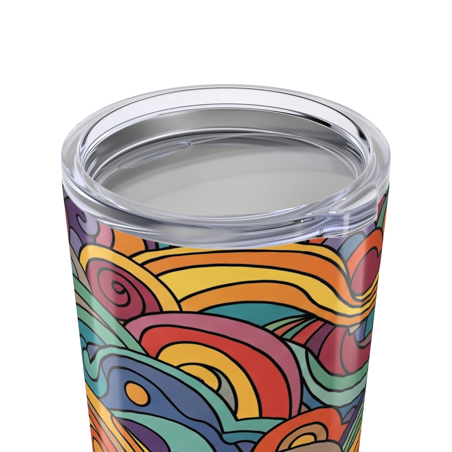 20 Oz Stainless Steel Tumbler With Printed Design Vacuum Insulated Spill Resistant Travel Mug For Hot Or Cold