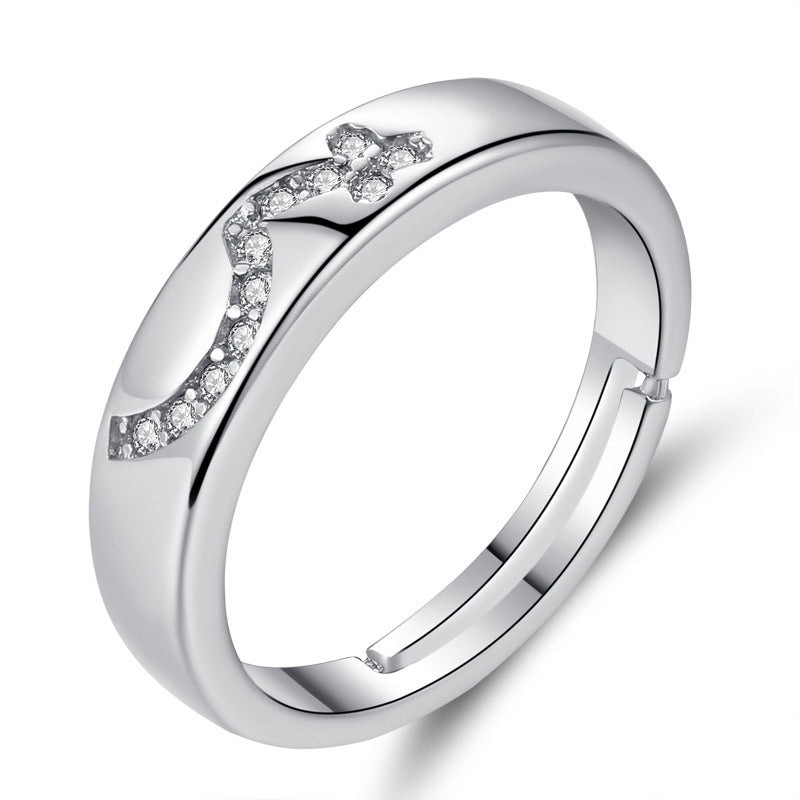 Unisex Sterling Silver Zircon Ring With Elegant Geometric Design For Men And Women Daily Wear Jewelry Gift Now