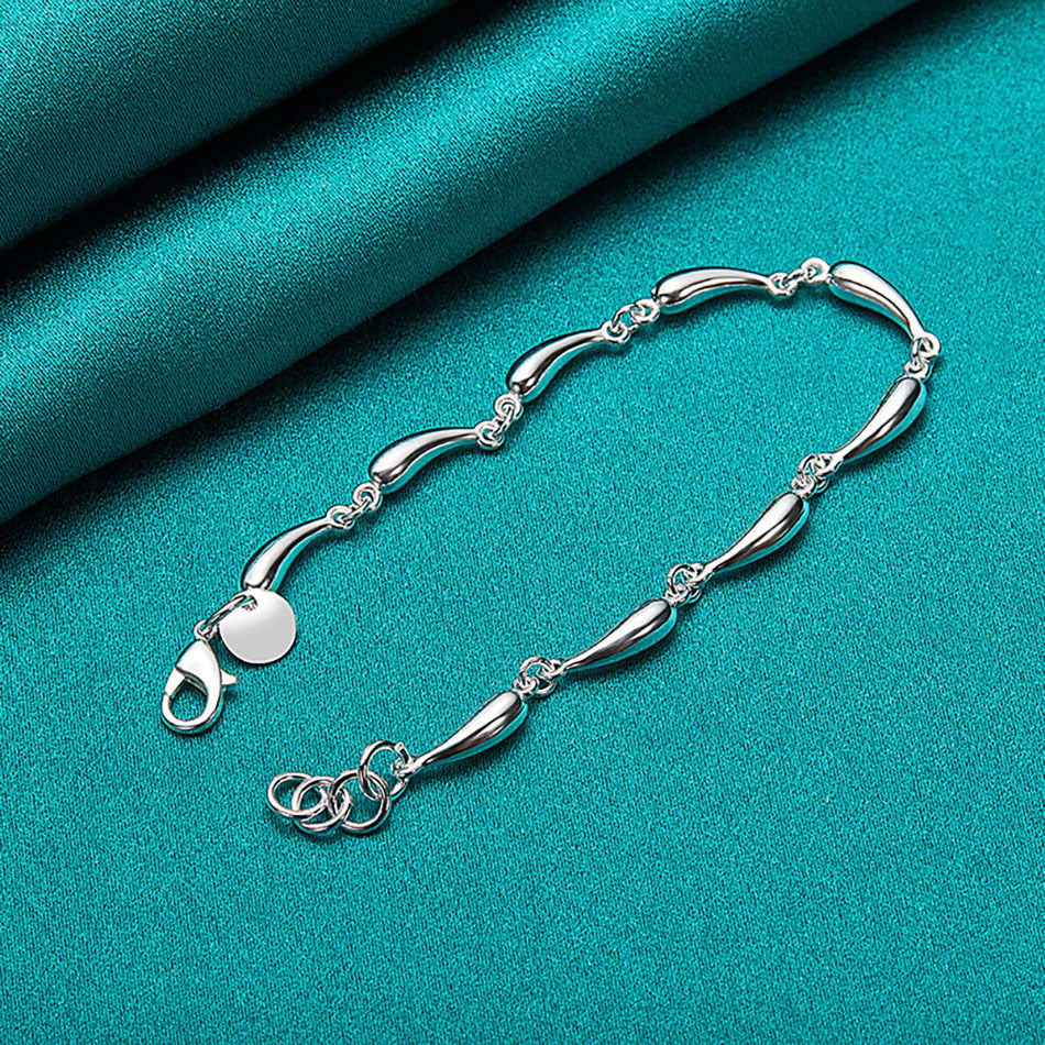 Womens Silver Water Drop Geometric Bracelet Elegant Bangle Jewelry Fashion Gift For Her Trendy Accessory Today