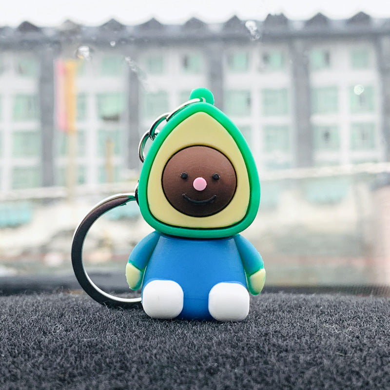 3D Cartoon Fruit Keychain Rubber Pendant Unisex Bag Charm Travel Souvenir Gifts For Keys Rubber Keychain x1 x1