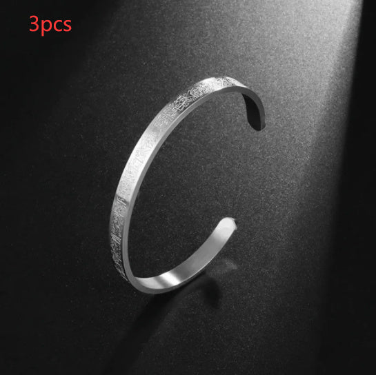 Stainless Steel Retro Style Bracelet For Men And Women Electroplated Bangle Jewelry In Steel Black Everyday Wear