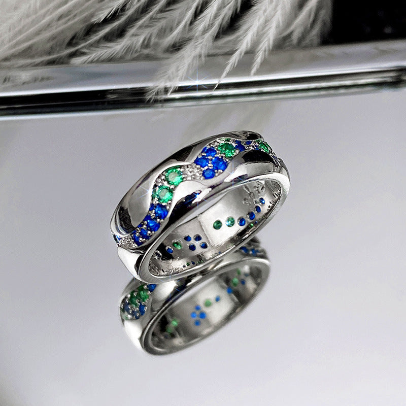 Zircon Copper Ring White Gold Plated Lovers Jewelry Elegant Promise Ring For Women High Quality Accessory Chic