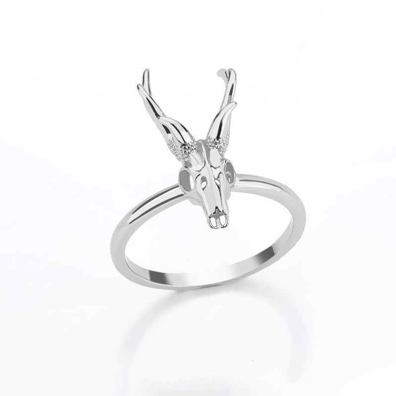 Antelope Skull Ring Gold Silver Unisex Fashion Accessory