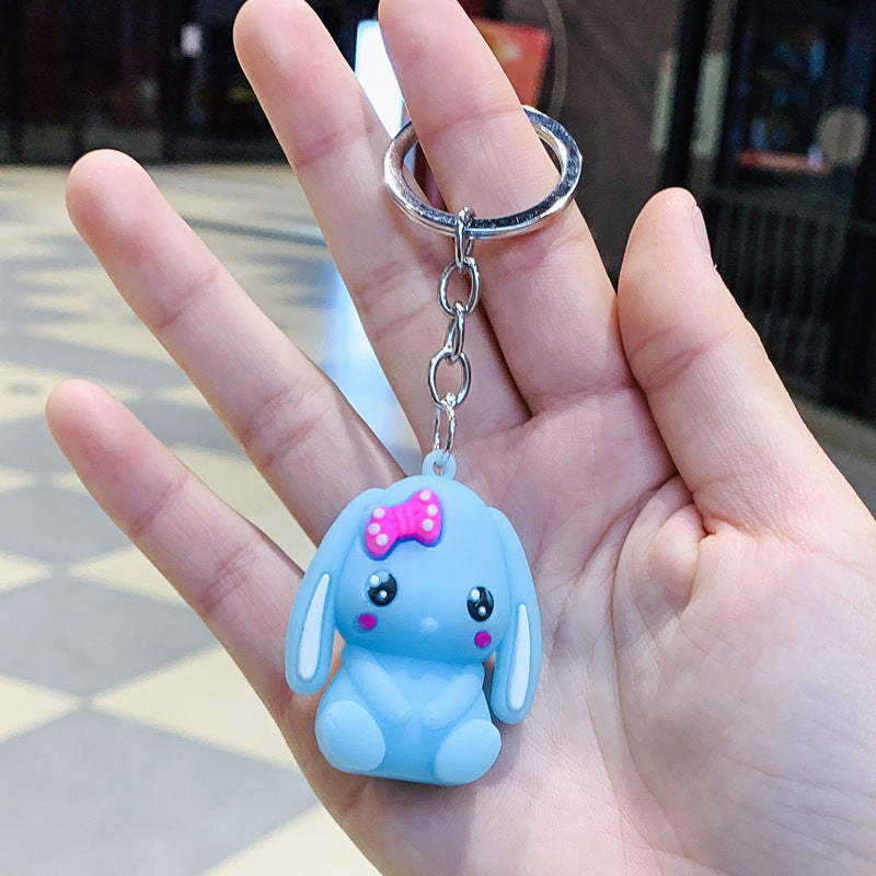 3D Cartoon Rabbit Pendant Decorative Ornament Playful Bunny Figurine Made Of Silicone For Home Decor Giftable