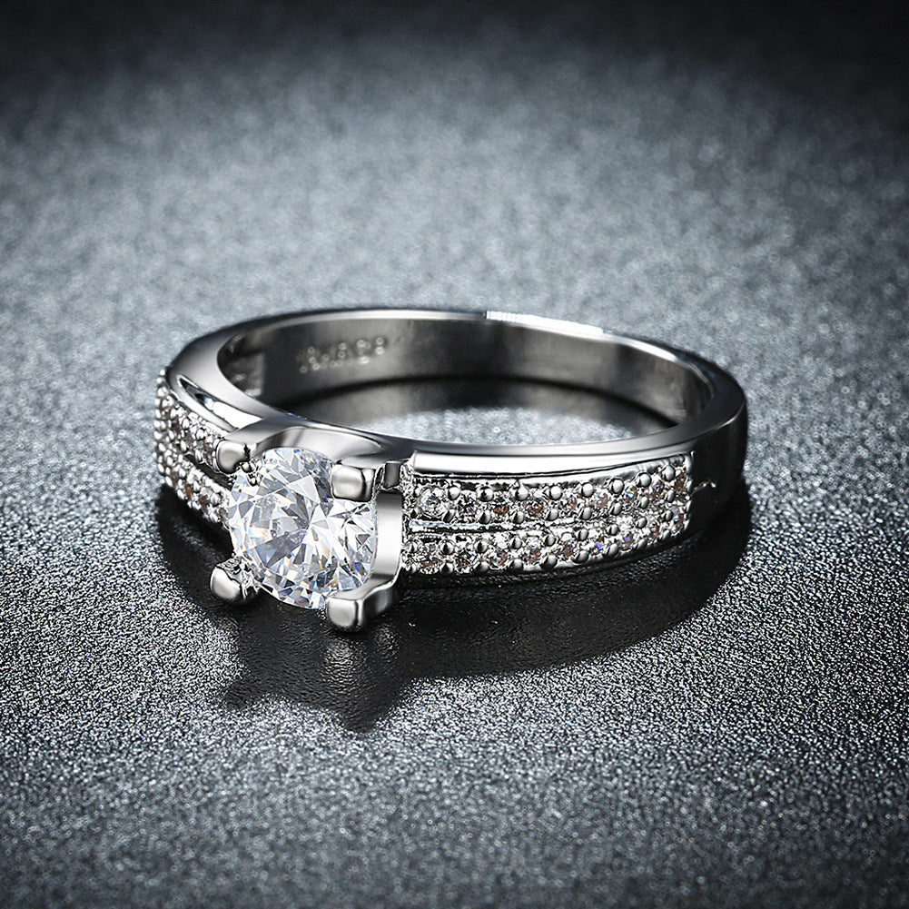 Couple Ring European American Style Platinum Plated Jewelry