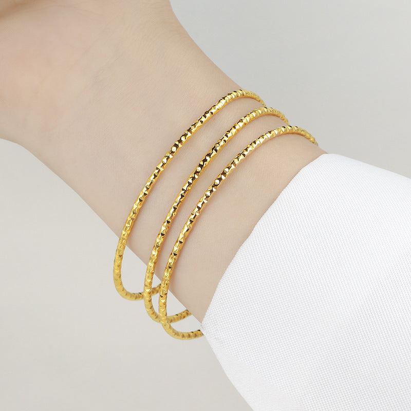 Womens Titanium Steel Bracelet Starry Sky Design Fashion Bangle Elegant Jewelry Star Design Bracelet Gift Chic