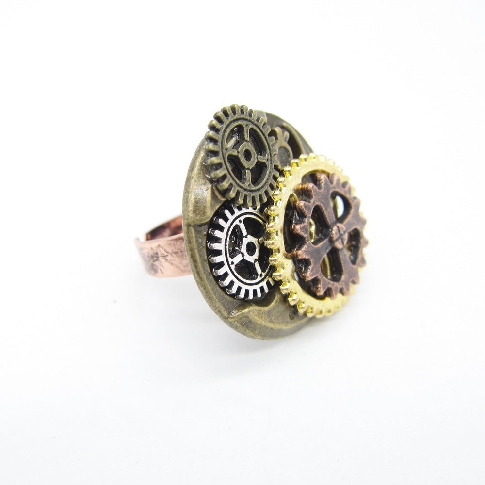 Womens Vintage Geometric Alloy Ring Steampunk Jewelry