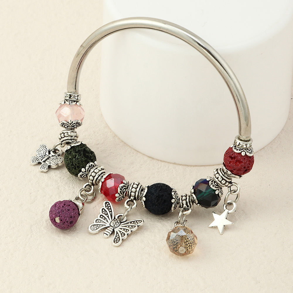 Womens Bracelet Set European Fashion Copper Iron Glass Beads With Volcanic Stone Accents Elegant For Women For