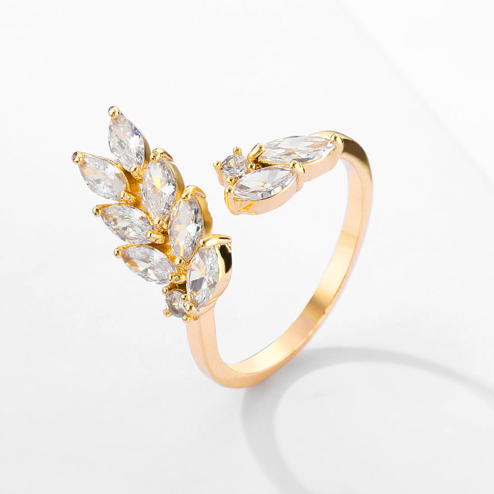 Womens Zircon Copper Geometric Ring Inlaid Fashion Jewelry Elegant Durable Statement Ring Versatile DesignsXXX