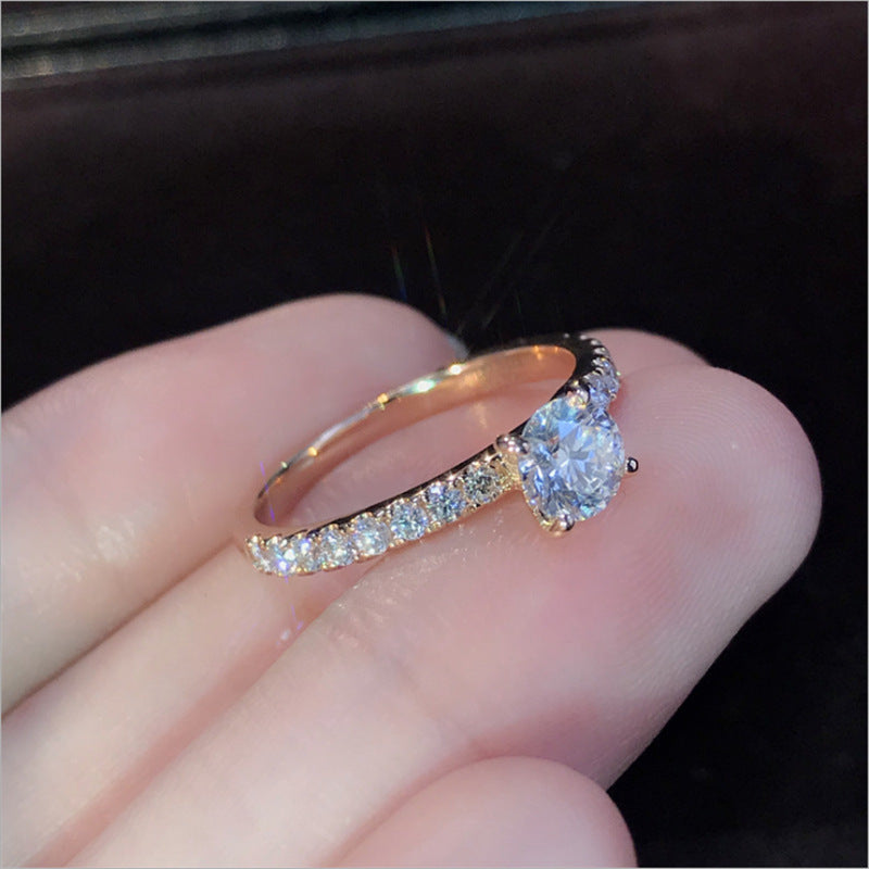 Alloy Wedding Ring Electroplated With Artificial Gemstones Exquisite Design For Engagements And Weddings Alloy