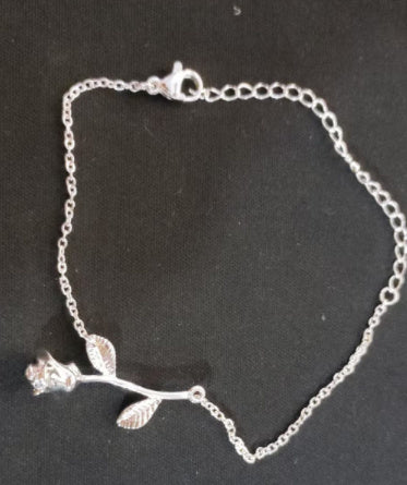 Womens Rose Bracelet Elegant Alloy Metal Electroplated Korean Design Bangle Delicate Rose Flower Adjustable Fashion