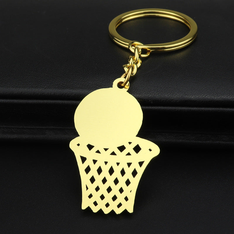Basketball Net Keychains 3D Alloy Key Chain Unisex Accessory Electroplated Finish Souvenir Gift For Basketball