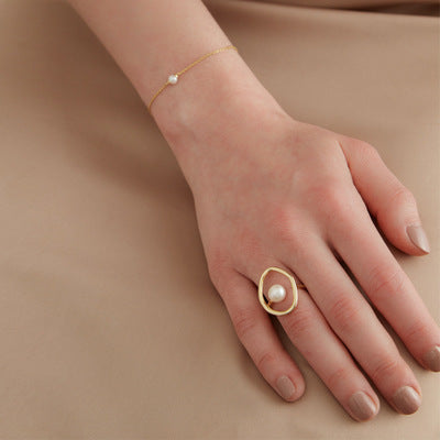 Alloy Pearl Ring Classic Design For Women Elegant Jewelry Perfect For Everyday Wear And Special Occasions Chic