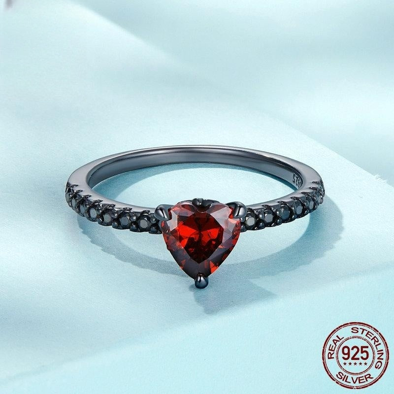 Womens Sterling Silver S925 Ring With Natural Diamond Heart Shaped Design Elegant Anniversary Gift For Her Joy