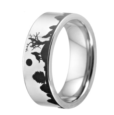8mm Tungsten Wedding Ring For Men And Women Silver Unisex Band Jewelry Engagement Ring For Him Or Her Ideal Gift