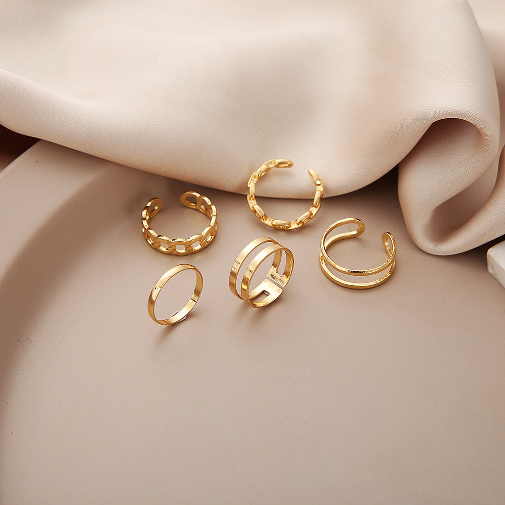 Butterfly Rings Set Hollow Joint Design Fashion Jewelry With Artificial Gemstone Mosaic For Women And Girls Collection