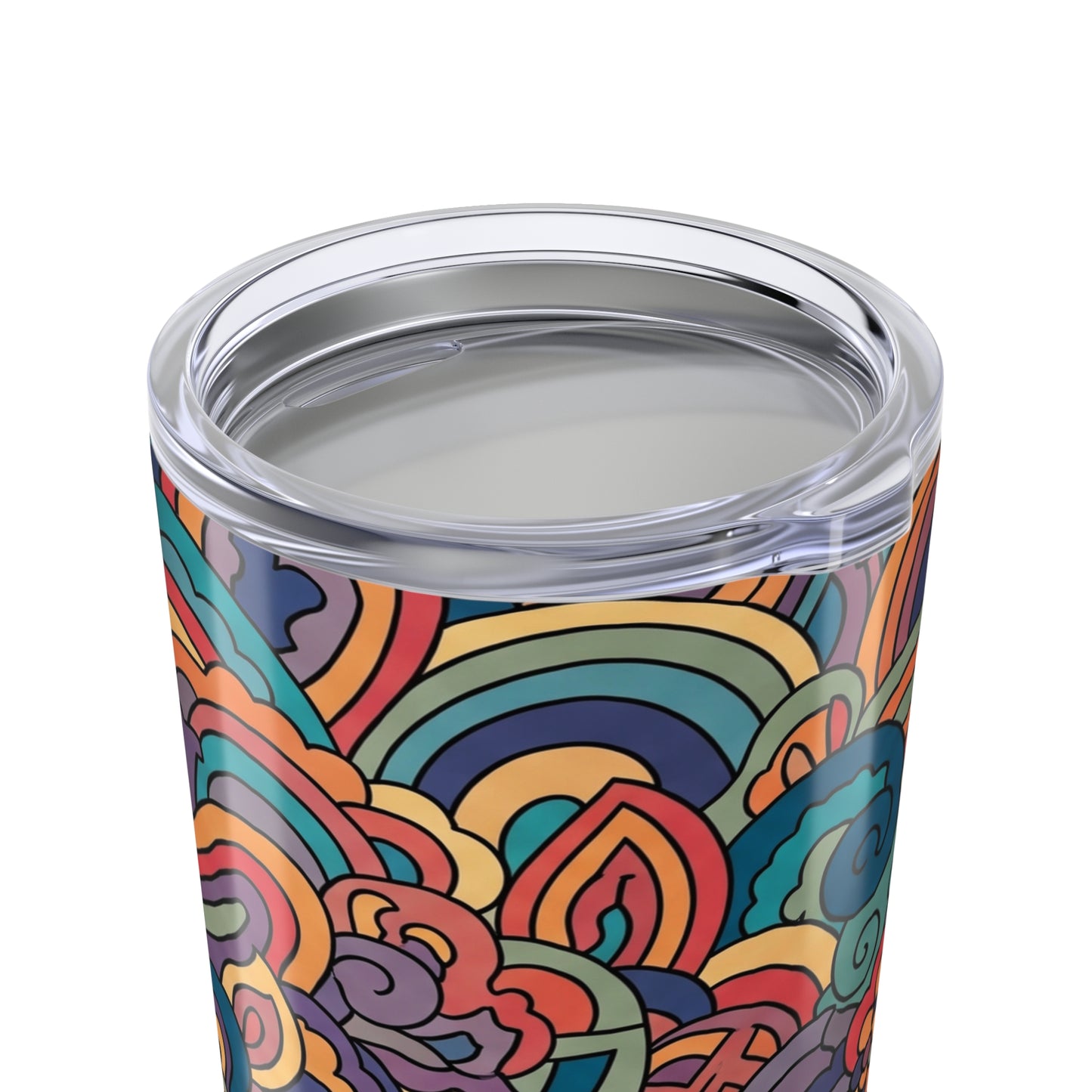 20 Oz Metal Tumbler With Printed Design Double Wall Vacuum Insulated Leak Proof Thermal Travel Coffee Mug For