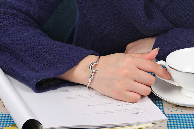 Womens Silver Alloy Bracelet Zodiac Design Electroplated Jewelry Natural Style For Women And Girls Color Silver