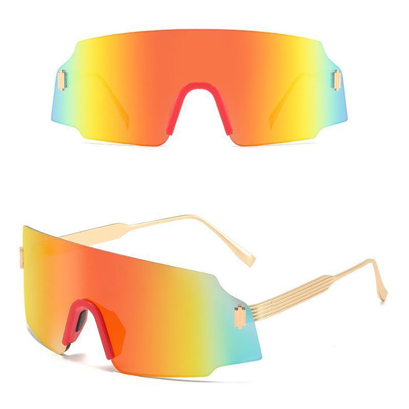 Outdoor Sports Sunglasses For Cycling Plastic Metal Frame PC Lenses Light Colored Glasses Ideal For Outdoor Gold