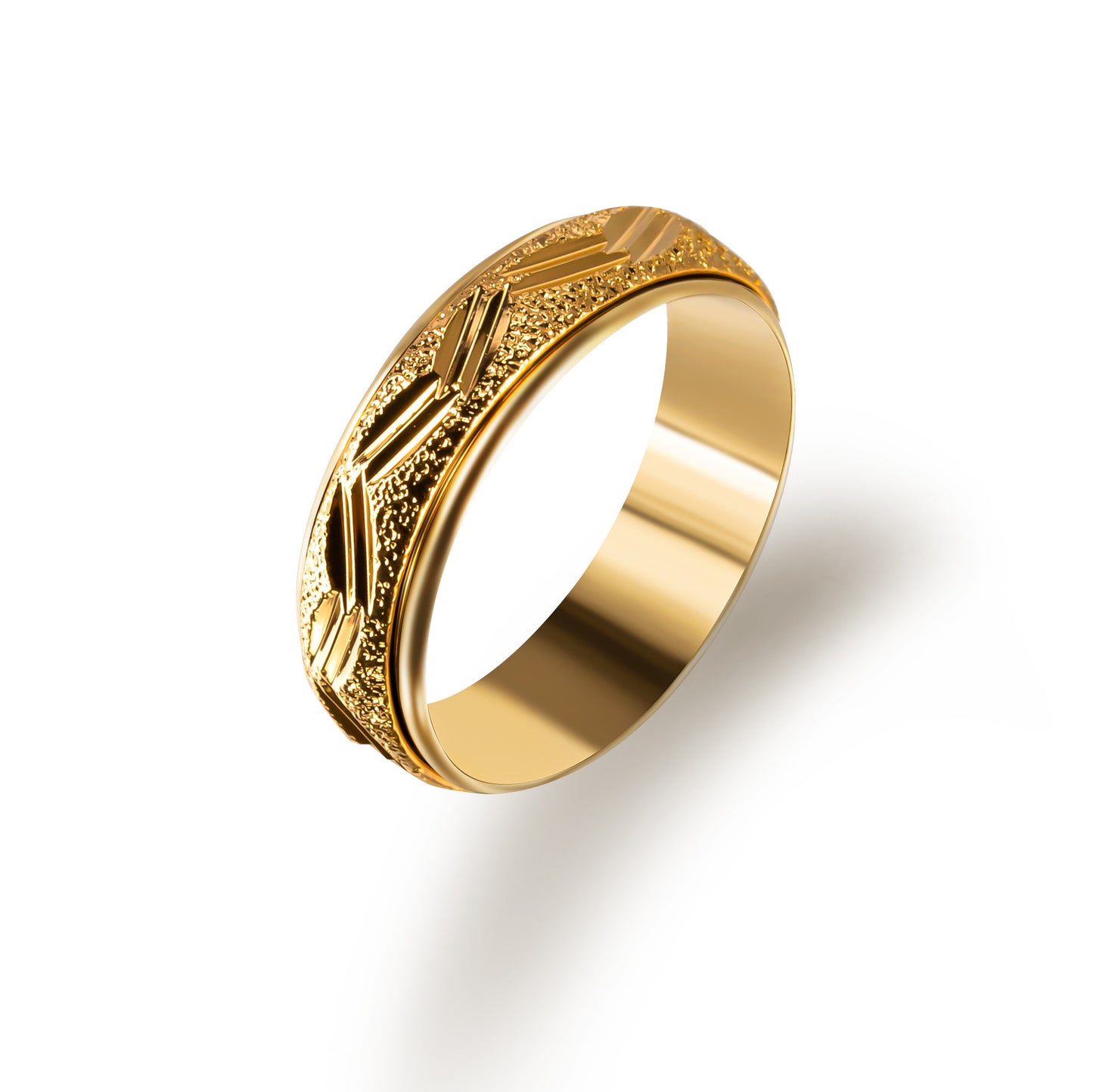 925 Silver Ring With Gold Circular Texture And Zircon Inlay Narrow Face Elegant Jewelry Statement Ring For Her
