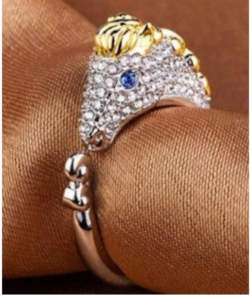 Zodiac Ring for Men and Women Unisex Alloy Jewelry Celebrating Sheep Tiger Dog and Horse Signs for Zodiac Fans