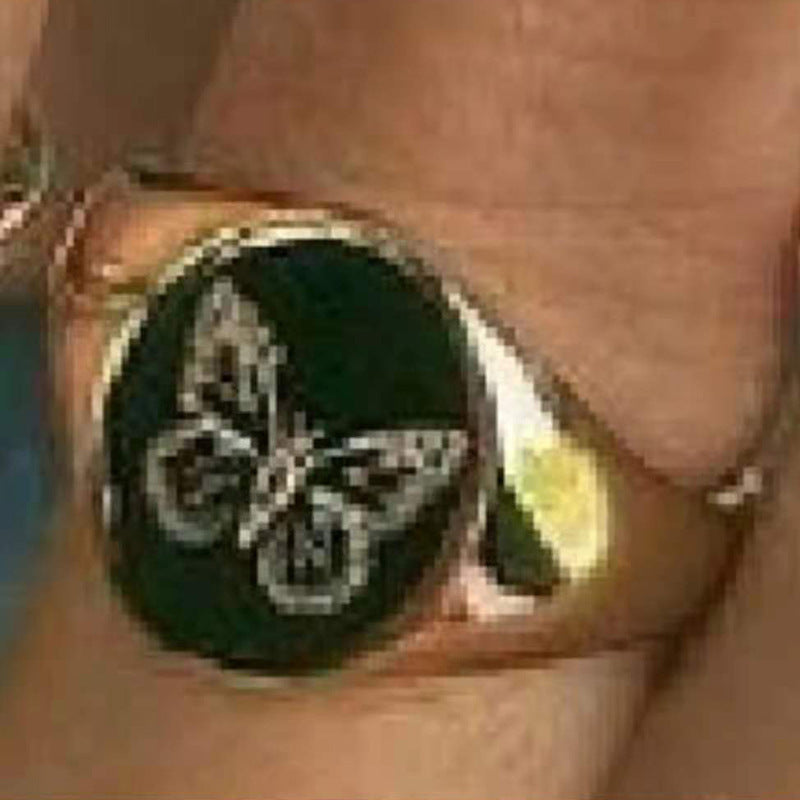 Womens Titanium Steel Butterfly Ring Geometric Design Jewelry Gift For Her Elegant Statement Accessory Stylish