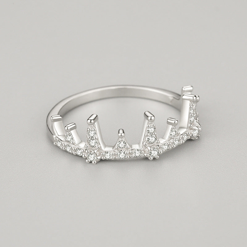 Womens Silver Crown Ring Gold Plated With Gemstones And Semi Precious Stones Wedding Jewelry For Everyday Wear