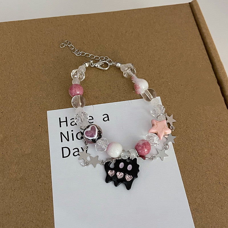Diamond Cat Shaped Bracelet Handmade Jewelry Cat Design