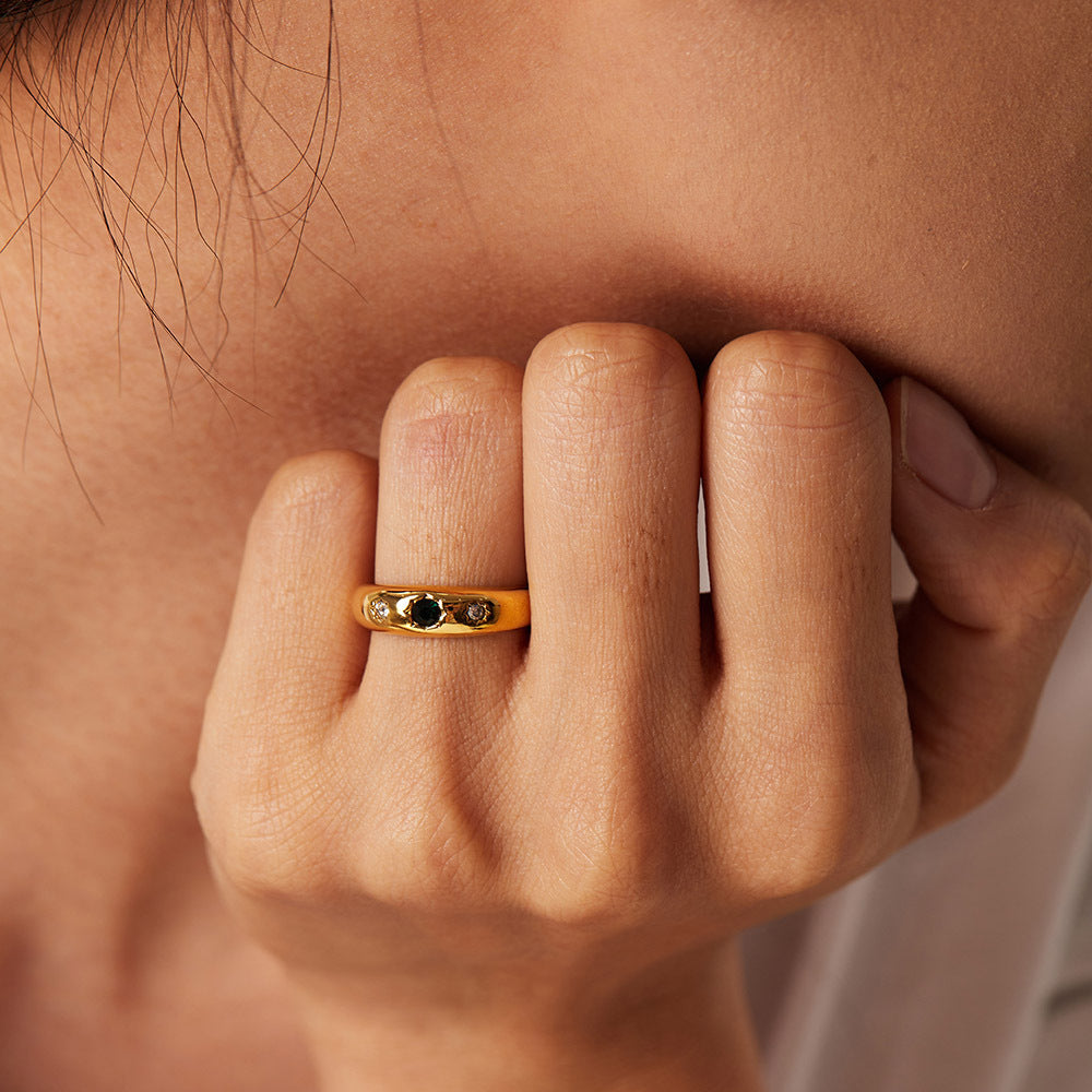 Womens Stainless Steel Ring Retro Eight Awn Star Ring Fashion Jewelry Ring Gift for Her Elegant Ring Statement