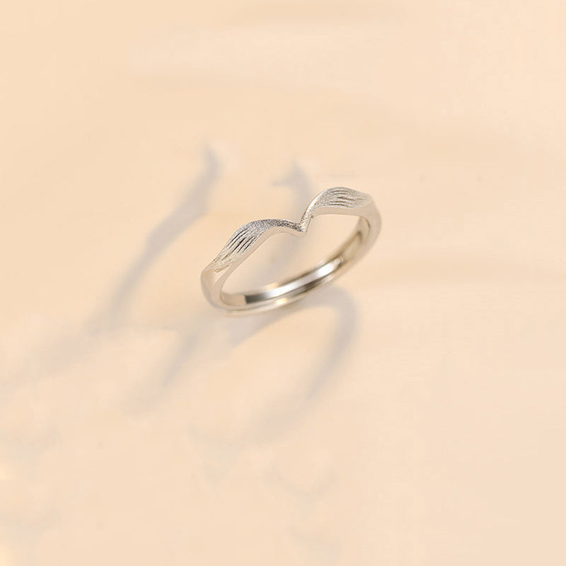 Couple Rings Adjustable Double Wing Copper Coated Fashion Promise Rings For Him And Her Anniversary For Lovers