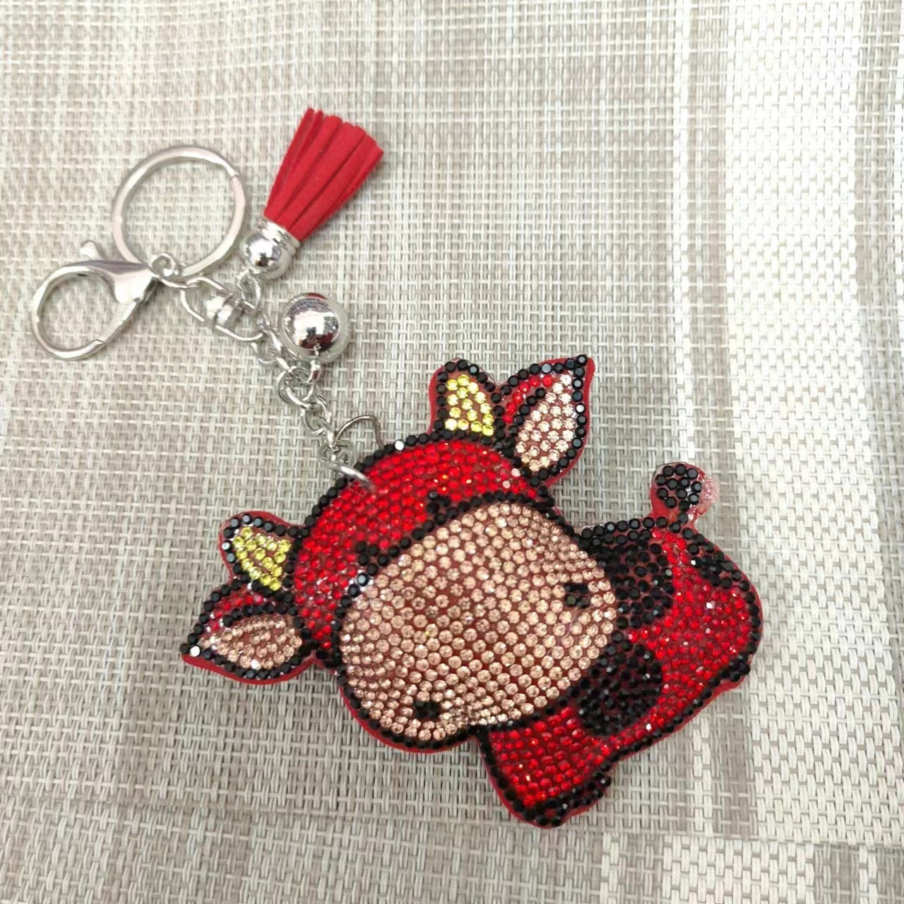 Flannel Cartoon Animal Keychain Bear And Pig Zodiac Accessories Cute Keychain For Bags And Backpacks Giftables