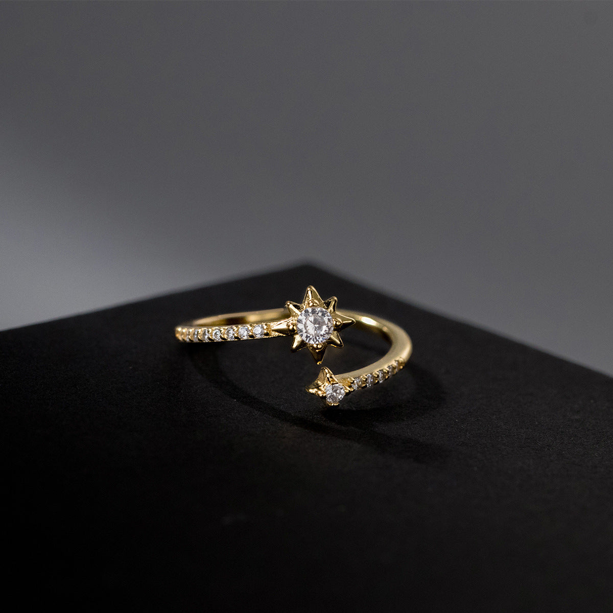 Adjustable Star Ring For Women Minimalist Copper Knuckle Ring 6mm Width 17mm Inner Opening For Everyday Styles