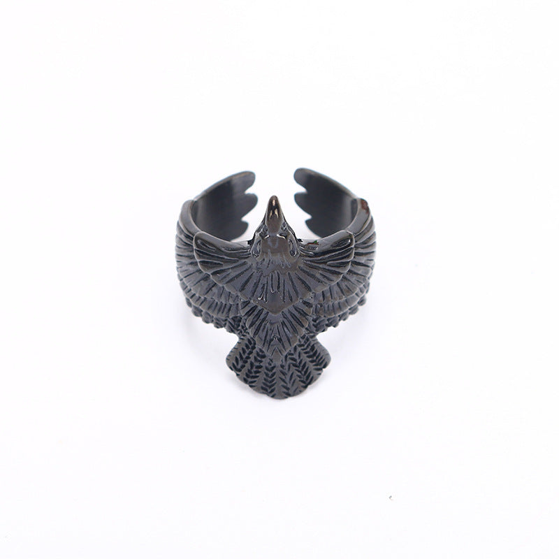 Mens Vintage Style Titanium Steel Eagle Ring Retro Personality Jewelry For Men Sizes 8 9 10 11 12 Gift Box Now