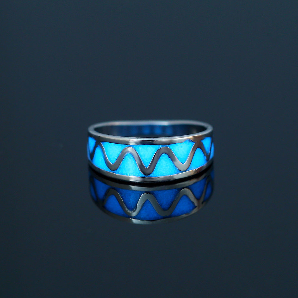 Womens Stainless Steel Ring Five Pointed Star Design With Dripping Oil Finish Trendy Style Jewelry Gift For Her